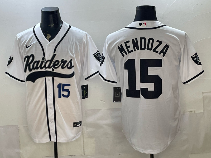 Men 2026 Oakland Raiders #15 Mendoza white Nike Limited NFL Jersey 0519002